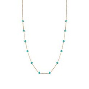 The Treasures Blue Enamel Beads Choker Necklace in 18k gold