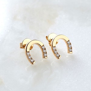 18k Yellow Gold Horseshoe Earrings