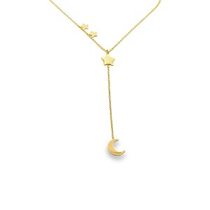 Moon And Star Gold Kids Necklace