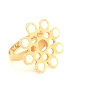 18k Gold & Meena Cosmos Flower Ring