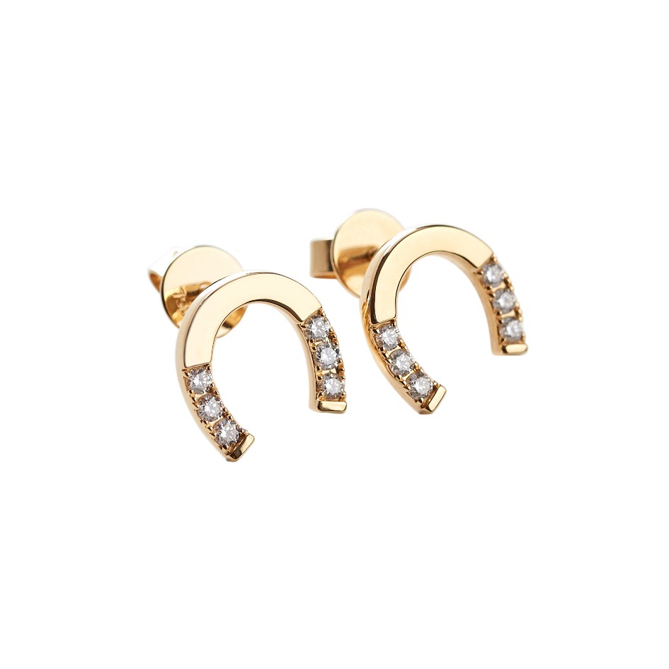 18k Yellow Gold Horseshoe Earrings