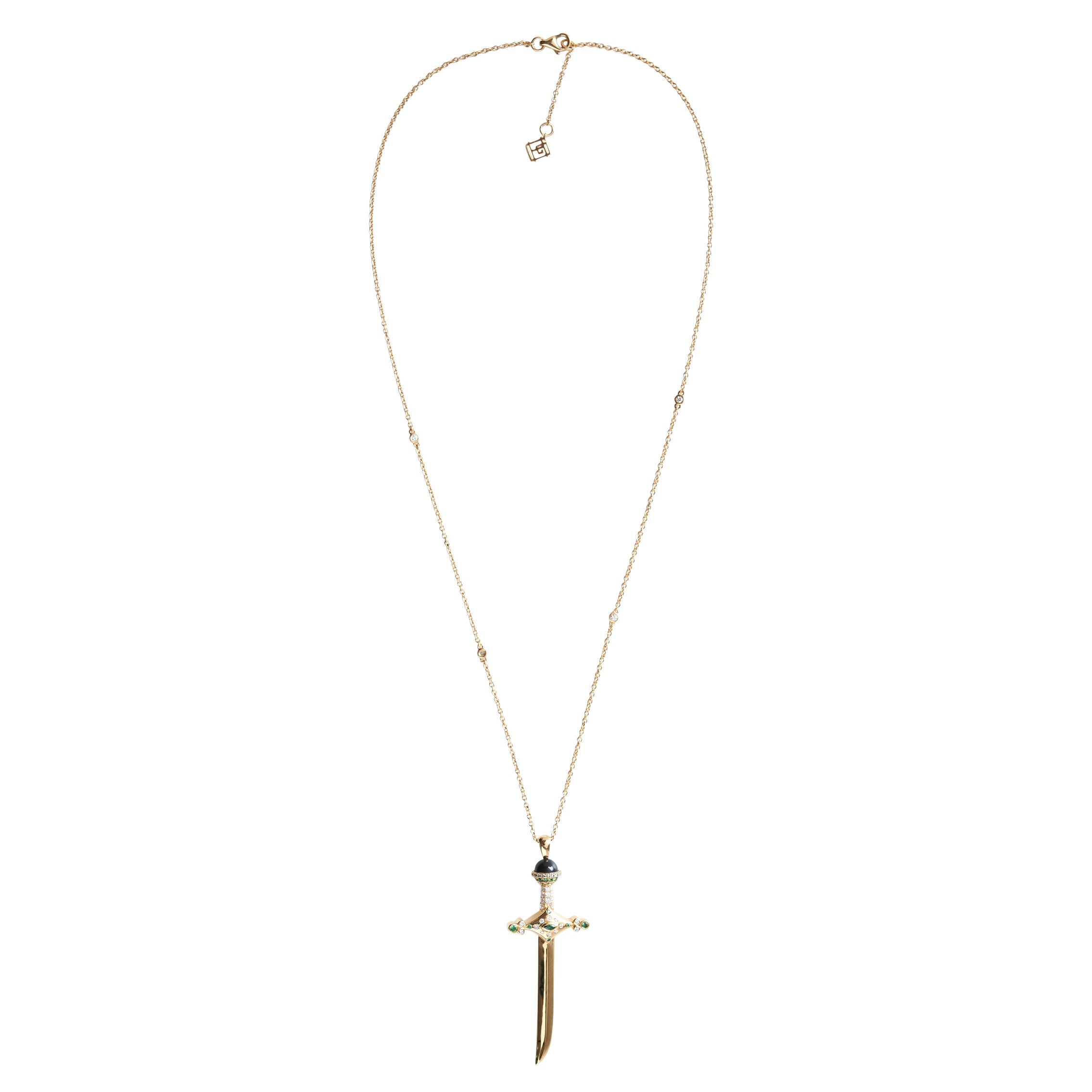 18k Yellow Gold Yellow Gold Sword Necklace