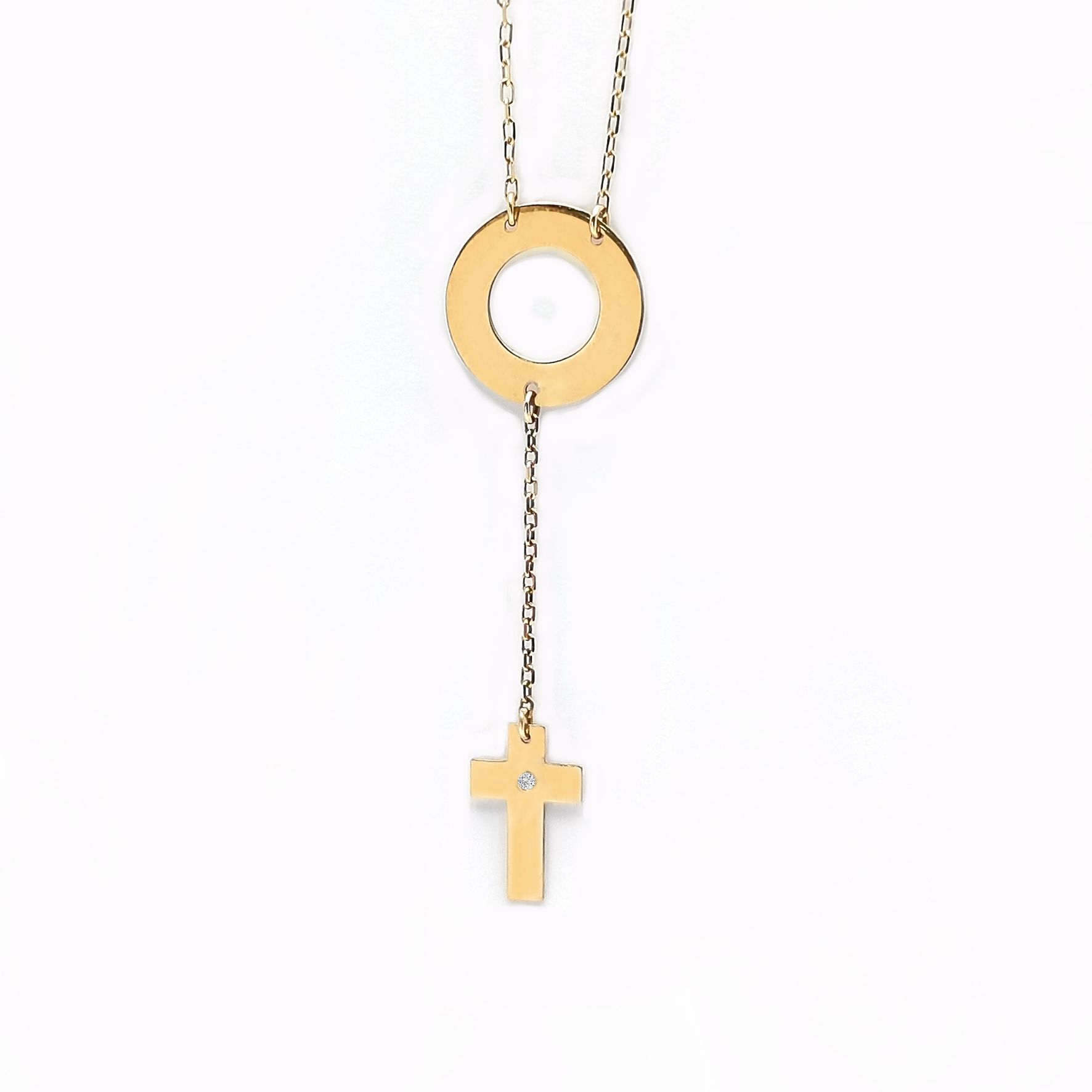 18K Yellow Gold Pendant with Chain [XN-#393]