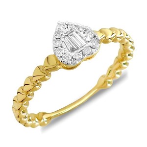 Almas 18Kt Gold & Diamond Heart-Shaped Ring 