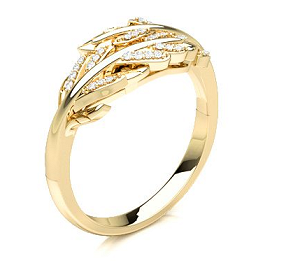 Leaves Yellow Gold 18k Diamond Ring