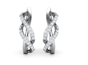 Twist Clip White Gold 18k Diamond Earring